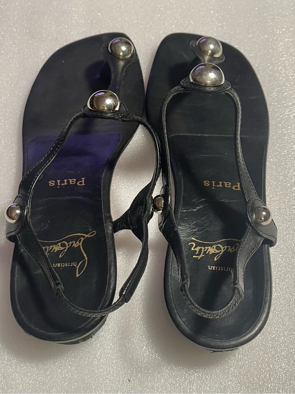 Christian Louboutin calfskin Jurassic nappa planet ball thong sandals - Picture 6 of 15